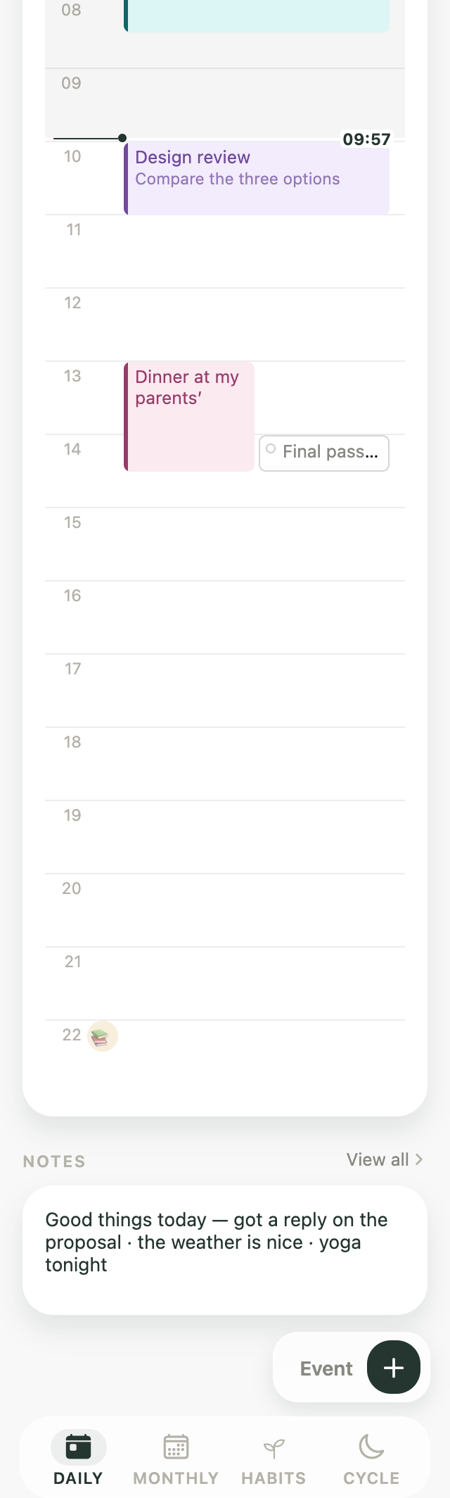 Kiyo to-do list and schedule timeline